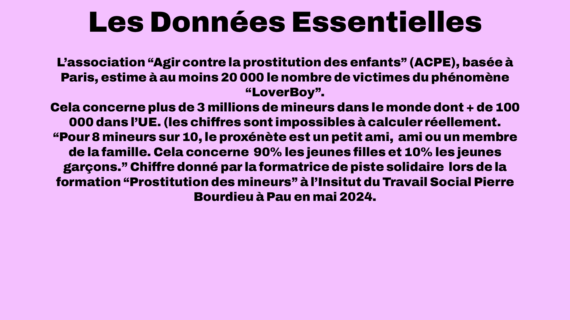 Les donnees essentielles