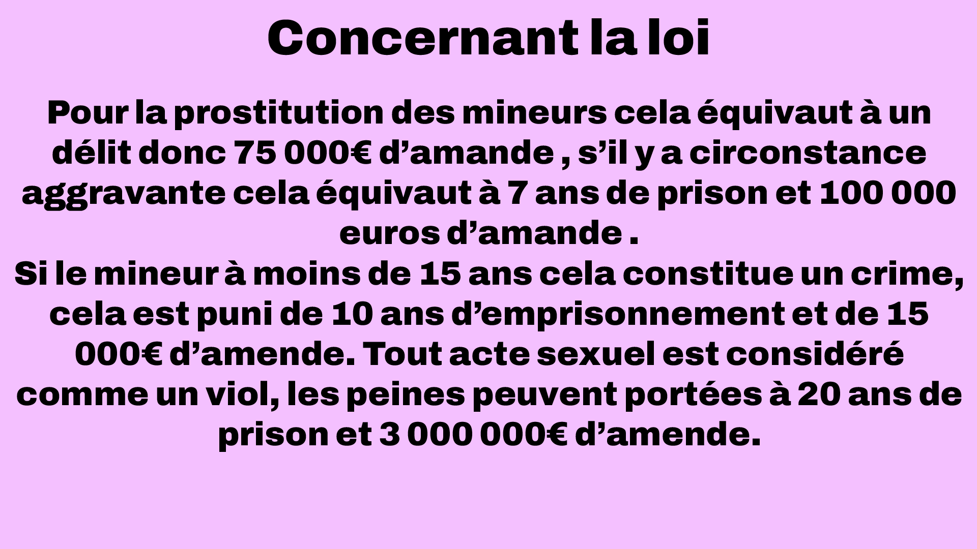 concernant la loi